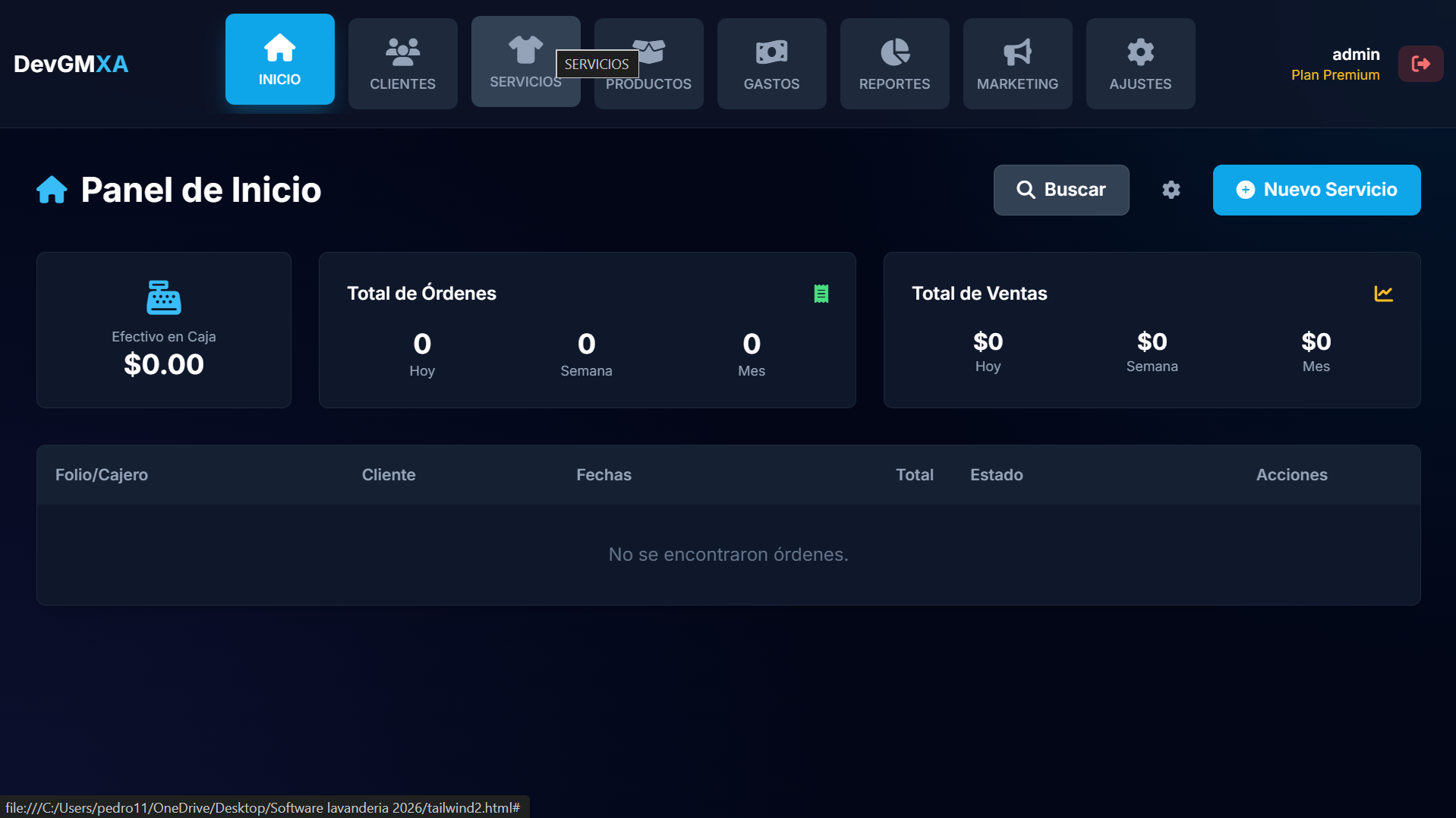 Dashboard DevGMXA